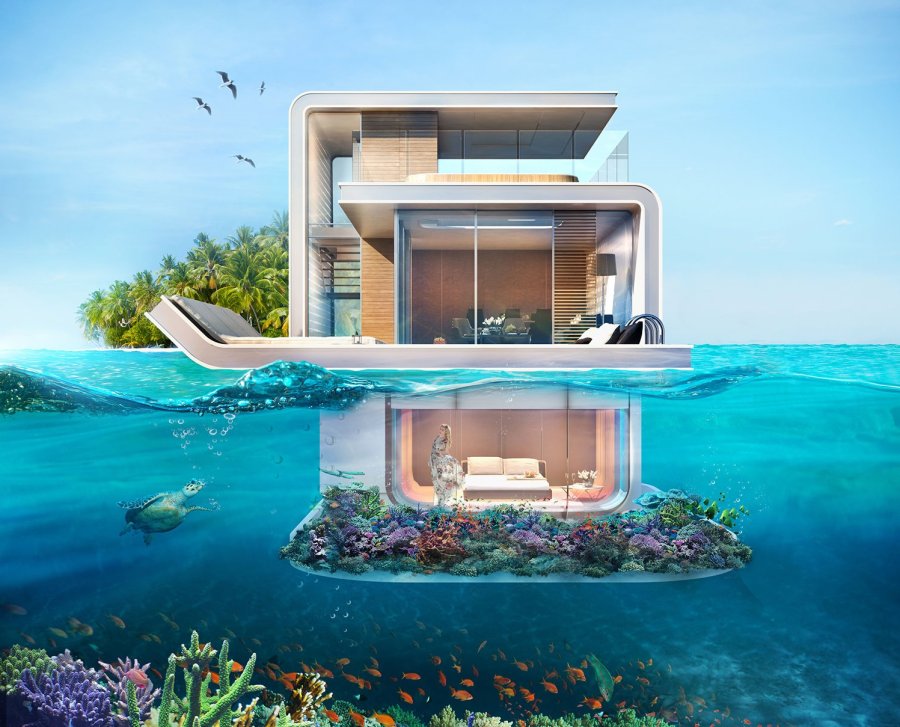floating villa in the new archipelago project The World