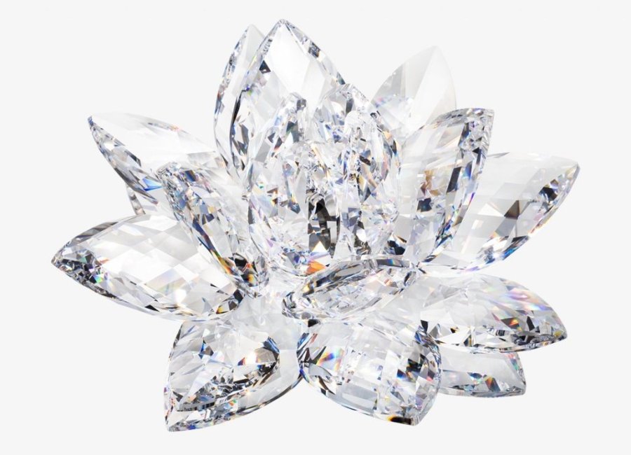 Dekorace Obří leknín z českého křišťálu Preciosa