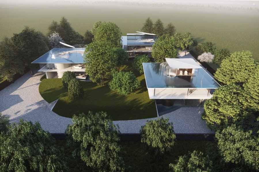 Project with building plots and building permit for three villas, Prague 6 - Lysolaje