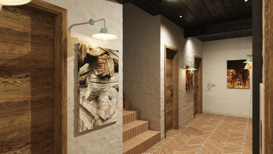 Chodba se schodištěm