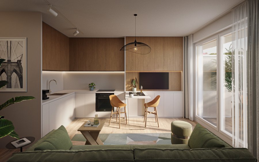 1+kt interior with balcony