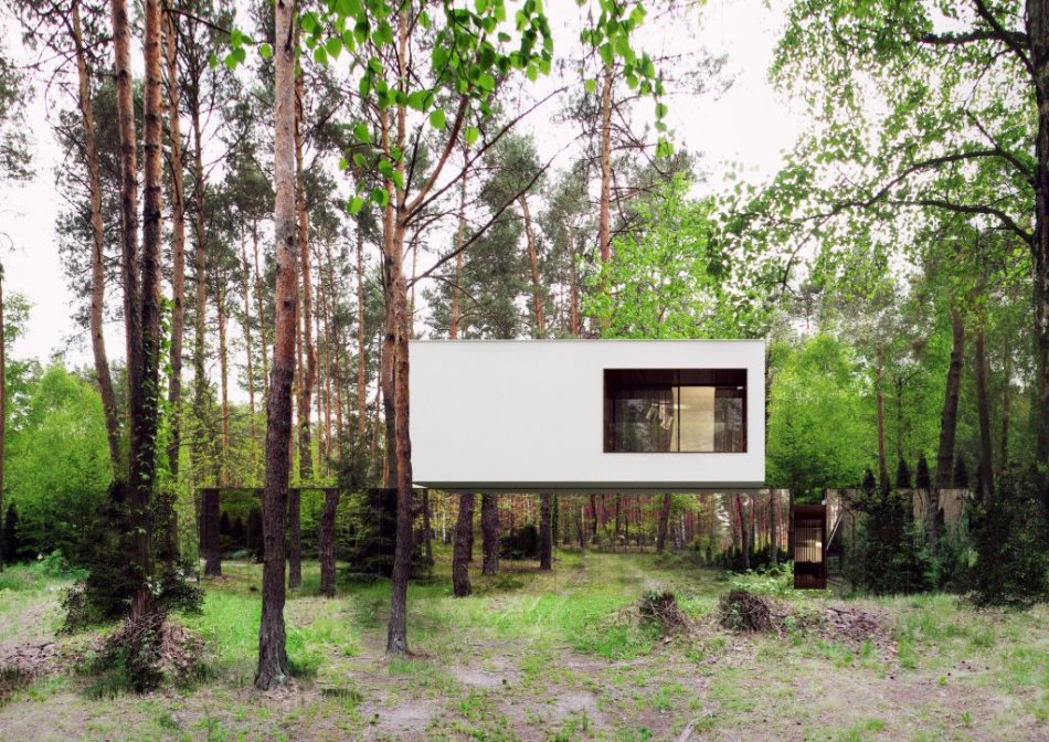 Hovering Home: Near-Invisible Mirrored Forest Residence