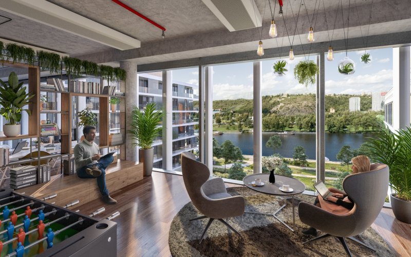 Rent of an office space in the Port7 project, Prague 7 - Holešovice